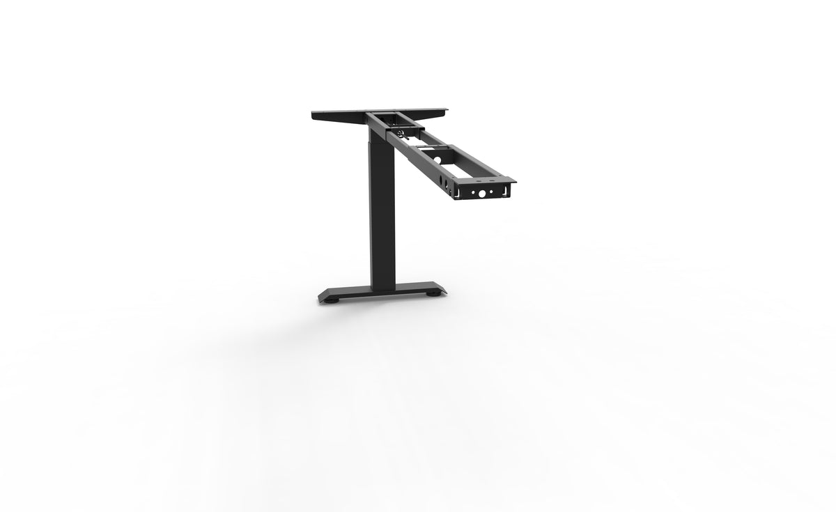 Rapidline Boost Crank manual height adjustable workstation frame finished in black satin powdercoat. Supplied product image for model BCF-RF BL. View 2.