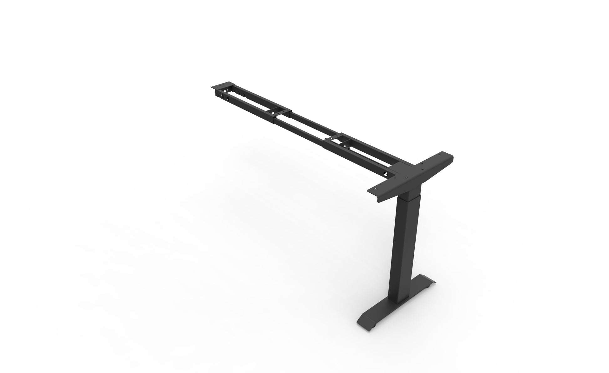 Rapidline Boost Crank manual height adjustable workstation frame finished in black satin powdercoat. Supplied product image for model BCF-RF BL. View 3.