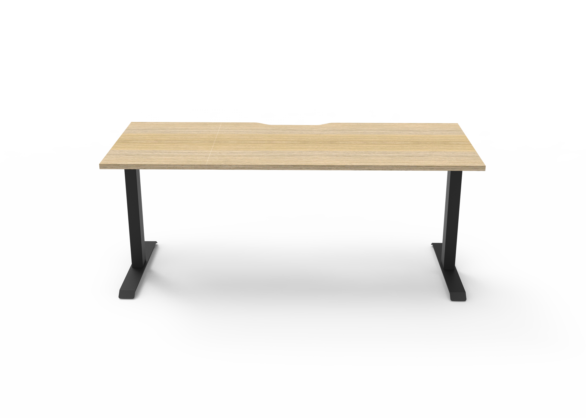 Rapidline Boost Static fixed height single sided workstation, E0 rated Natural Oak top on a black satin powdercoated frame. Supplied product image for model SB1P1875 NO/BL. View 2.