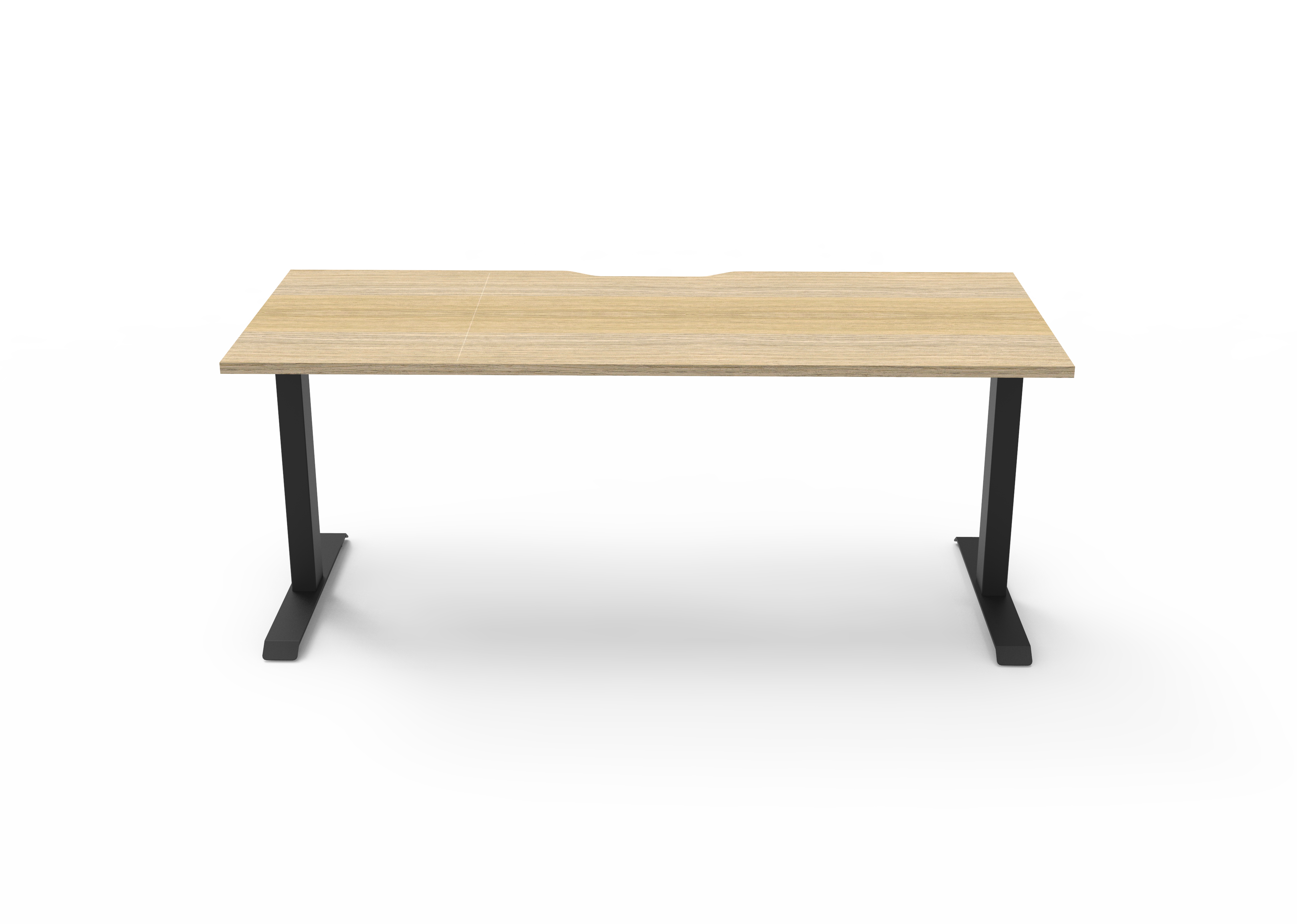 Rapidline Boost Static fixed height single sided workstation, E0 rated Natural Oak top on a black satin powdercoated frame. Supplied product image for model SB1P1875 NO/BL. View 2.