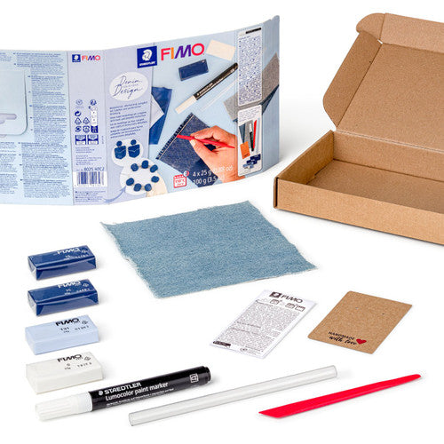 Fimo Oven-Bake Modelling Clay Set Denim Design