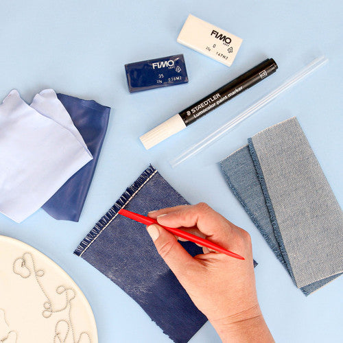 Fimo Oven-Bake Modelling Clay Set Denim Design