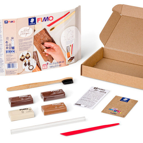 Fimo Oven-Bake Modelling Clay Set Wood Design