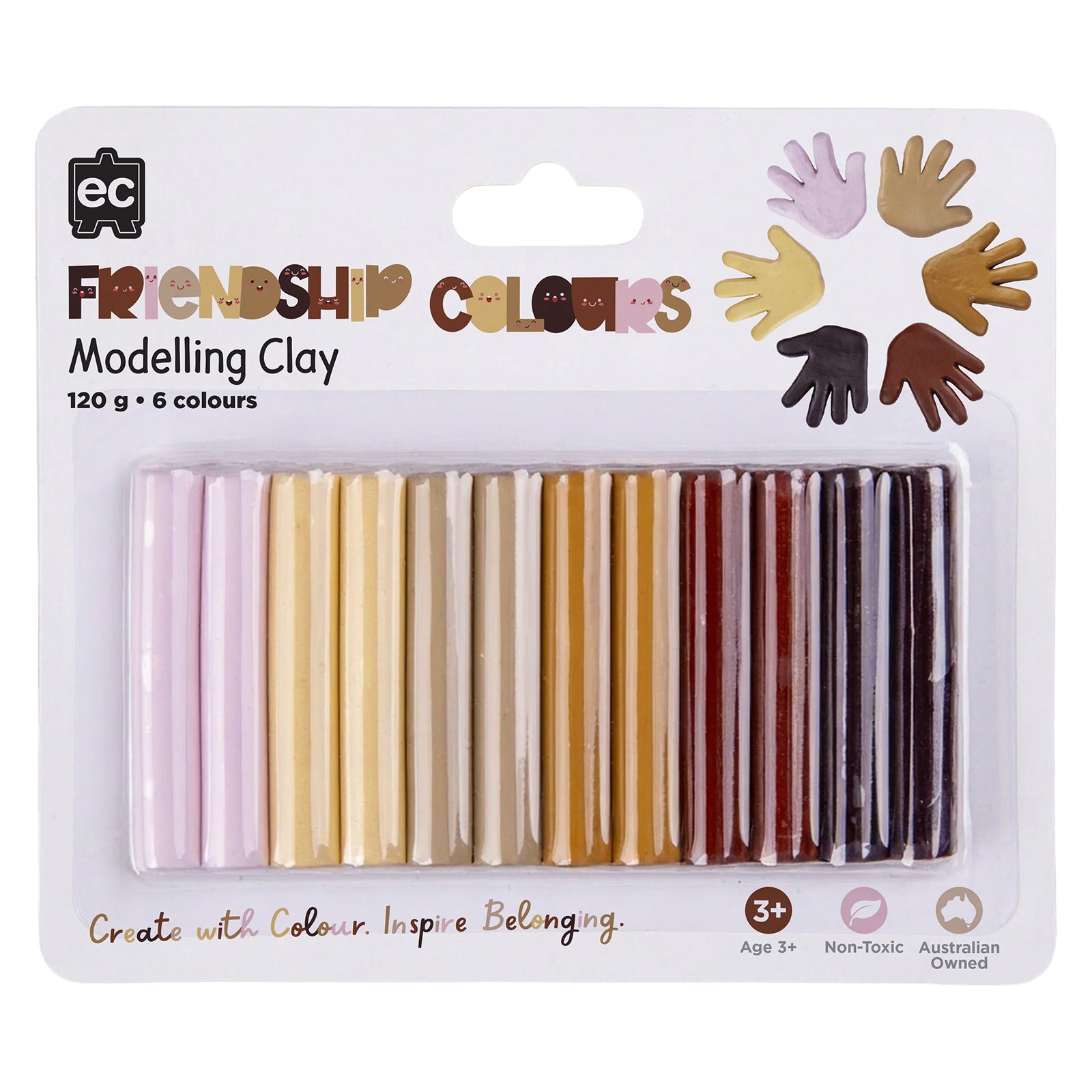 Friendship Colour Modelling Clay 120g 6 Assorted Colours Set of 12-1