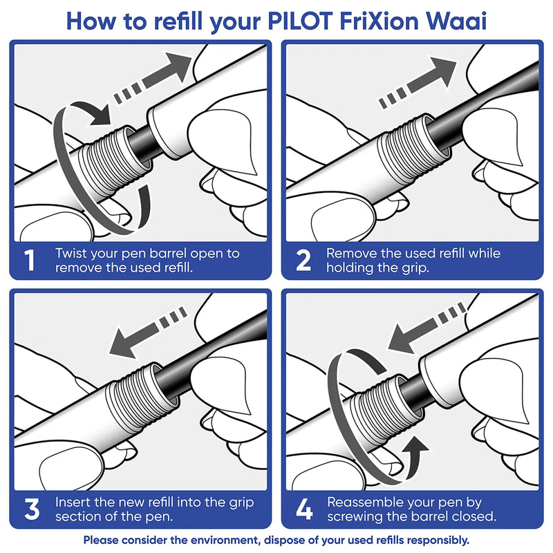 PILOT FriXion Waai Erasable Gel Refill Extra Fine Sand Beige Box of 10-4