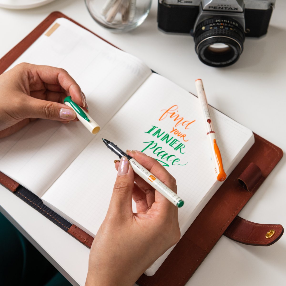 PILOT Fude Makase Brush Pen Orange Box of 5-3