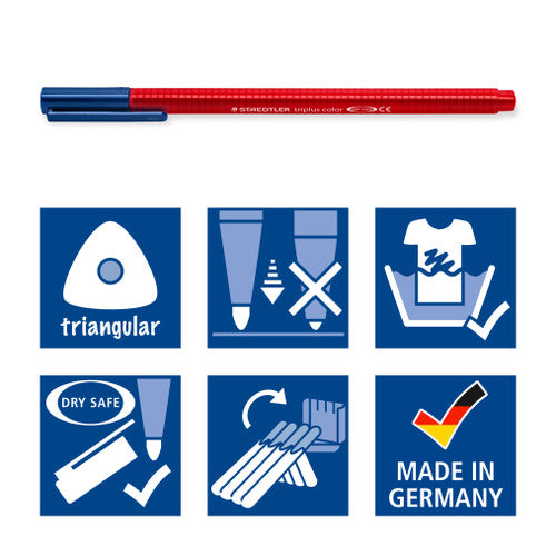 Staedtler Triplus Colour Fibre-Tip Pen Wallet of 20 Assorted Colours 323 SB20