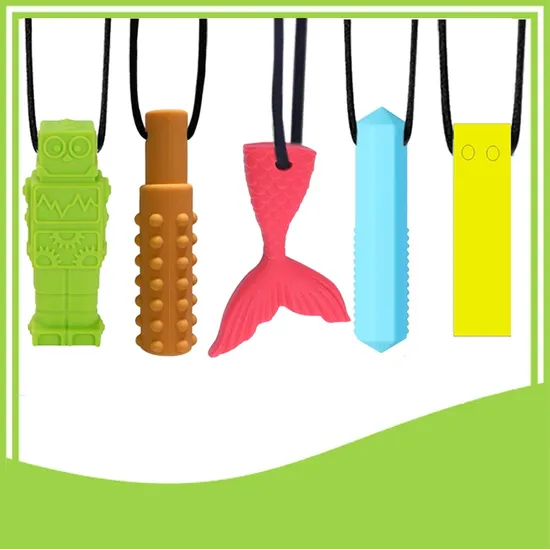 Silicone Chewable Necklace Set of 5-1
