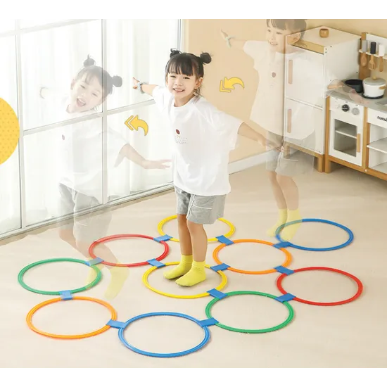 Jumping Ring Game Set 10 Colourful Rings with Activity Guide-2