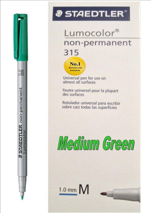 Staedtler Lumocolor Non-Permanent Pen Medium Green Box of 10 315-5