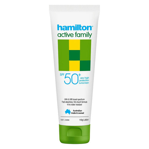 Hamilton Active Family SPF50+ Sunscreen Lotion 110g Pack of 6
