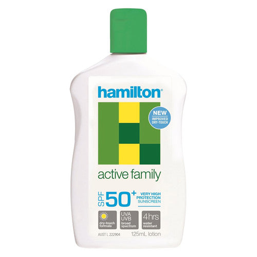Hamilton Active Family SPF50+ Sunscreen Lotion 125ml Pack of 6