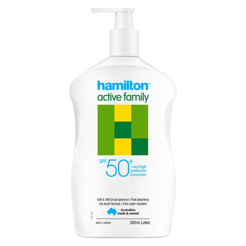 Hamilton Active Family SPF50+ Sunscreen Lotion 500ml Pack of 6