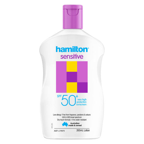 Hamilton Sensitive SPF50+ Sunscreen Lotion 265ml Pack of 6