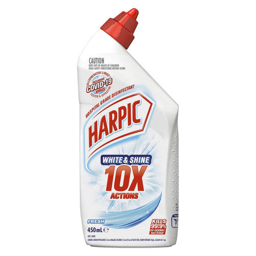 Harpic White and Shine Fresh Toilet Cleaner 450ml Pack of 8