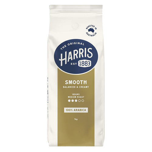 Harris Smooth Coffee Beans 1kg Bag Box of 3
