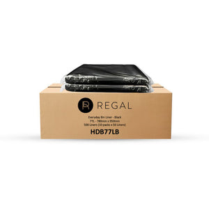 Regal Everyday 77 Litre Bin Liner Black Pack of 50 Box of 10