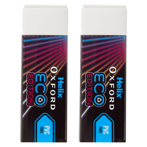 Helix Oxford Cyber Eco Erasers Matrix Twin Pack