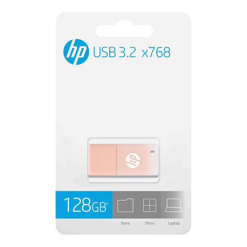 HP X768 USB 3.2 Flash Drive Beige Rose 128GB