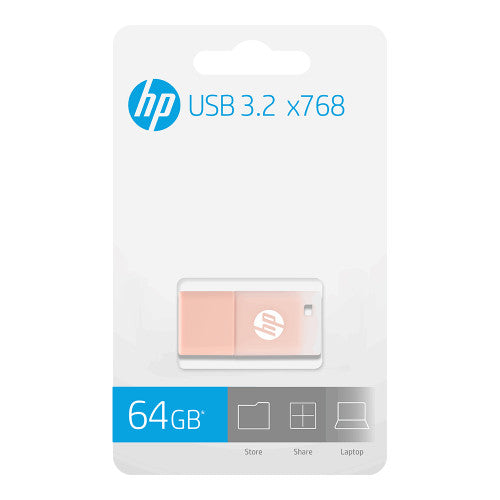 HP X768 USB 3.2 Flash Drive Beige Rose 64GB