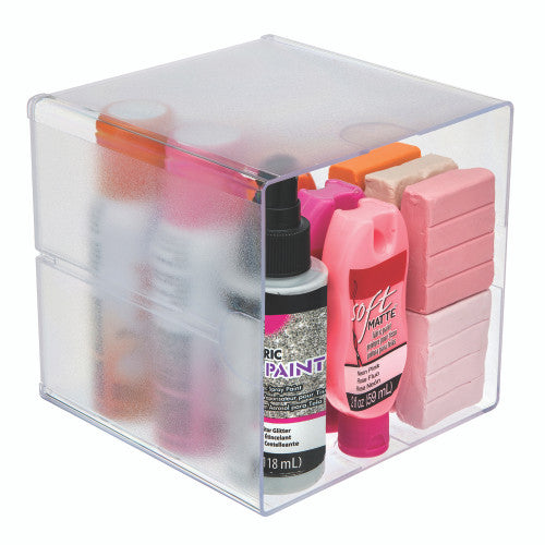 Deflecto Stackable Cube Open Clear Organiser