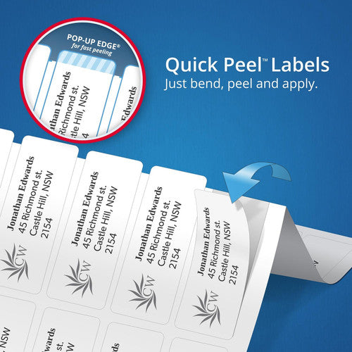 AveryEco Quick Peel Address Labels with Sure Feed L7159 10 Pack 64 x 33.8mm Laser Inkjet White