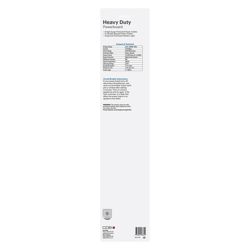 Jackson Heavy Duty Powerboard 8 Outlet Box of 3