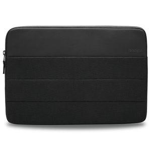 Front of the black Kensington EQ 16 inch Laptop Sleeve with horizontal panel stitching