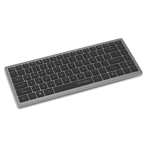 Kensington KB435 EQ Compact Keyboard in Space Grey, angled view of the compact layout