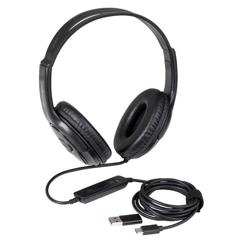 Kensington USB-C Over-Ear Headphone with USB-A Adapter Black