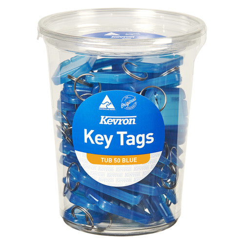 Kevron ID5 Key Tags Blue Disposable Tub of 50