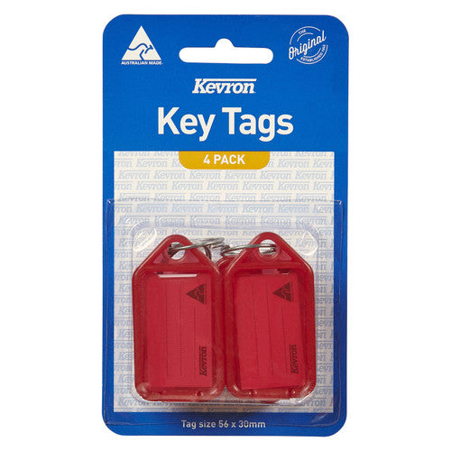 Kevron ID5 Key Tags Red Pack of 4