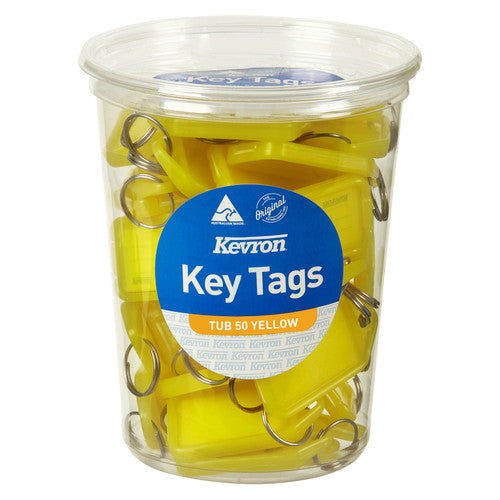 Kevron ID5 Key Tags Yellow Disposable Tub of 50