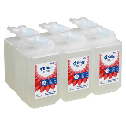 Kleenex Alcohol Foam Hand Sanitiser Clear 1000ml Cartridge Case of 6