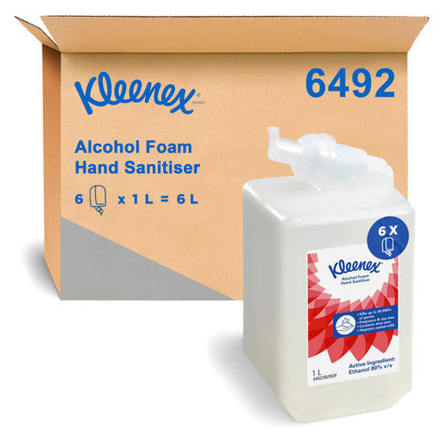Kleenex Alcohol Foam Hand Sanitiser Clear 1000ml Cartridge Case of 6