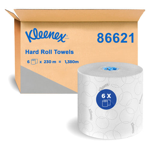 Kleenex Hard Roll Towel Elevated Design White 230m Carton of 6