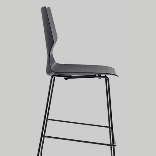 Konfurb Fly Barstool High Back Sled Base Black