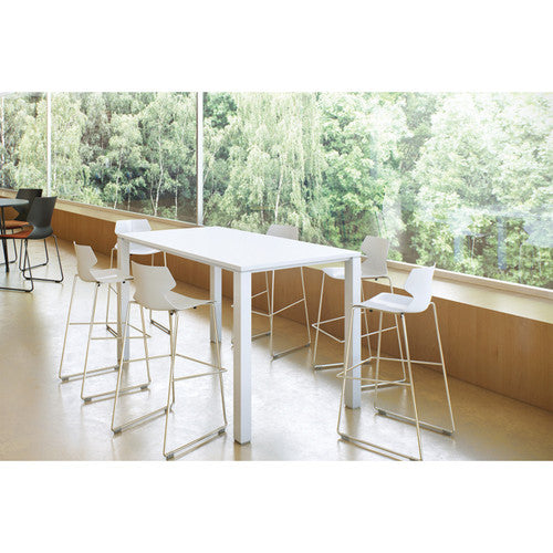 Konfurb Fly Barstool High Back Sled Base Black