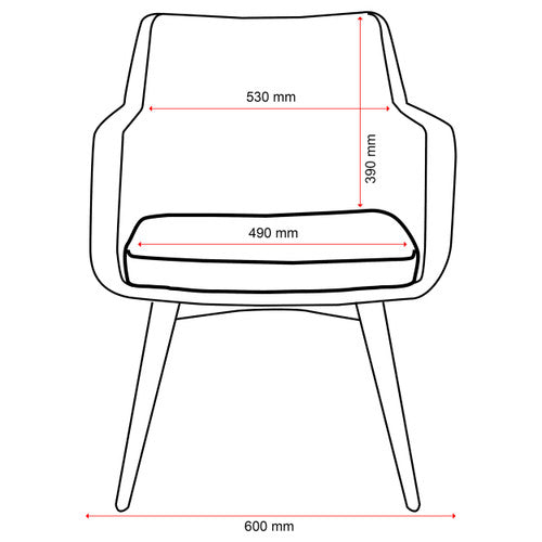 Konfurb Hady Chair Everyday 4-Leg Wood Base Keylargo Ash