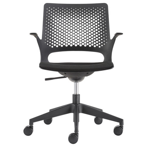 Konfurb Harmony 5-Star Chair with Arms Black