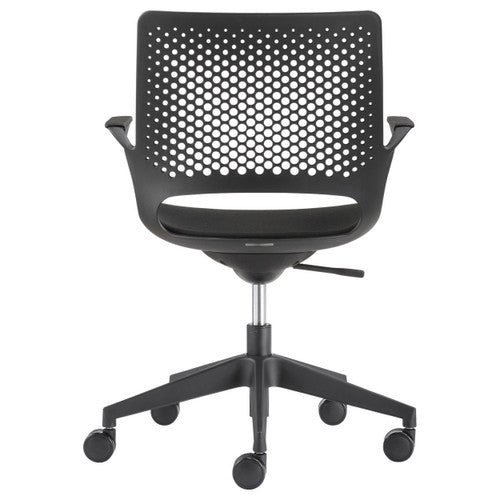 Konfurb Harmony 5-Star Chair with Arms Black