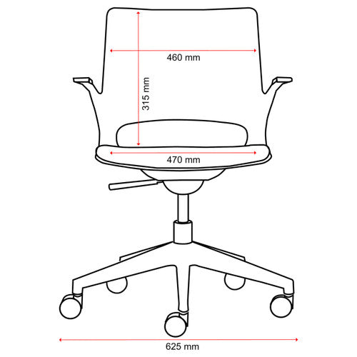Konfurb Harmony 5-Star Chair with Arms Black