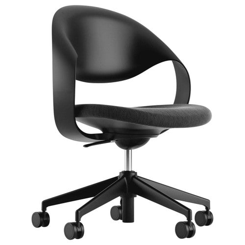 Konfurb Loop 5-Star Chair Black Frame Black Fabric Seat