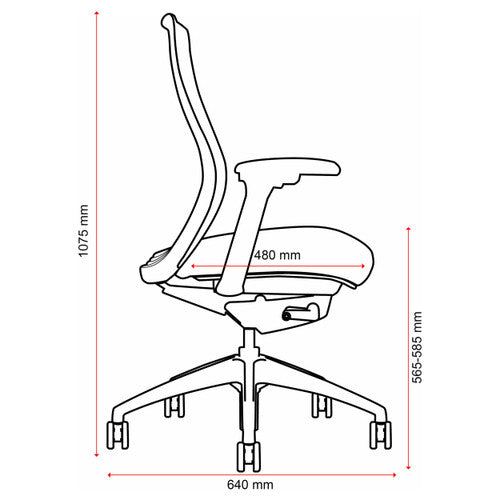 Konfurb Luna Chair Mesh Back with Arms White