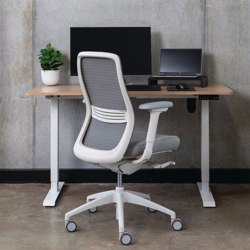 Konfurb Luna Chair Mesh Back with Arms White