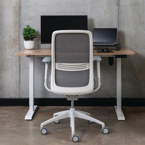 Konfurb Luna Chair Mesh Back with Arms White