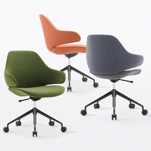 Konfurb Orbit 5-Star Chair Mid Back with Arms Olive
