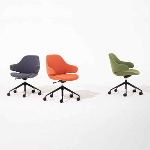 Konfurb Orbit 5-Star Chair Mid Back with Arms Rust