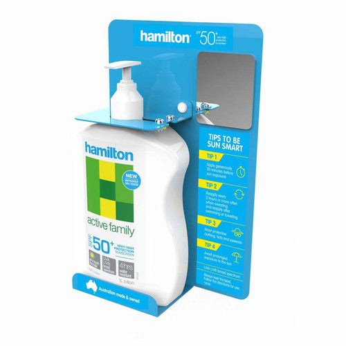Hamilton Sunscreen SPF50 Bundle 6 x 1L Bottles with Metal Dispenser