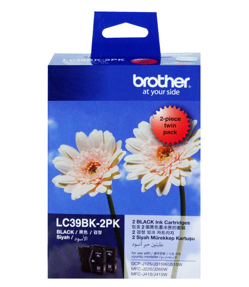 Brother Original Ink Cartridge Twin Pack LC39BK2PK Black